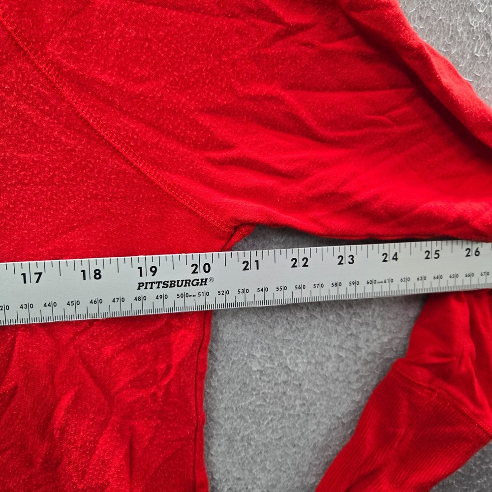 ATHLETA Women Sweatshirt Medium Red Asymmetrical Hem Criss Cross Pullover - Picture 4 of 9